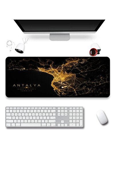 SonicTouch Keyboard Mousepad 40X90Cm Antalya Night Map Smooth Liquid-Proof No...