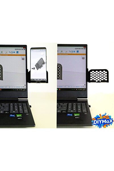 DIYMaX حامل هاتف قابل للتعديل على الجانب من شاشة الكمبيوتر، حجم متوسط ​​5 سم