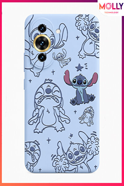 Molly HUAWEİ NOVA 10 PRO İçin Bebe Mavisi Stitch Tatlı Çılgınlık Desenli Sili...