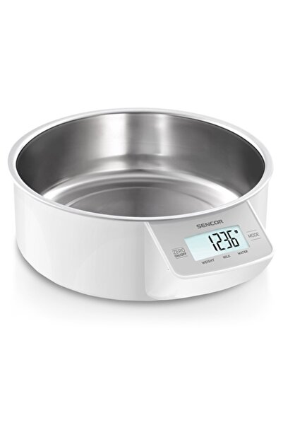 Sencor Cântar de bucătărie cu bol metalic alb - 5 kg
