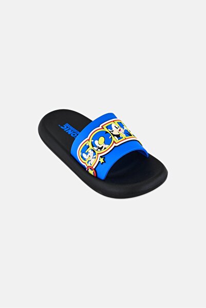 Sonic Toddlers Boy Graphic Print Slip On Slides, Black