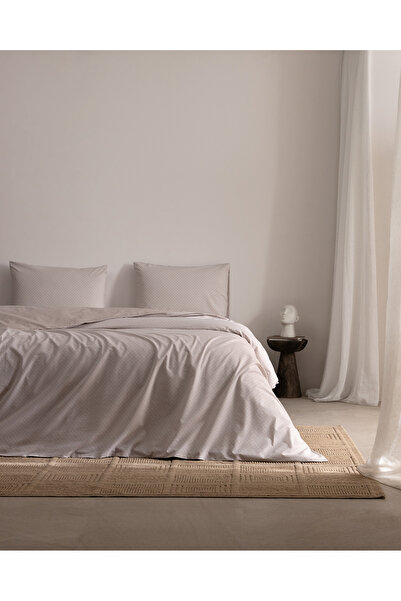 Madame Coco Brunelle Double Cotton Printed Sheet and Duvet Cover Set - Beige