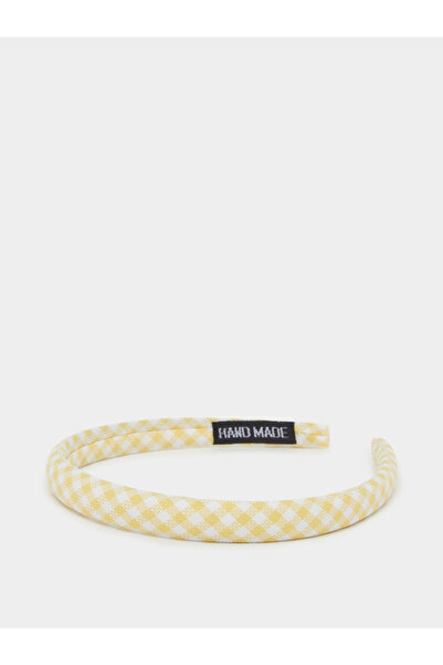 Styli Teen Girls Yellow Checked Headband