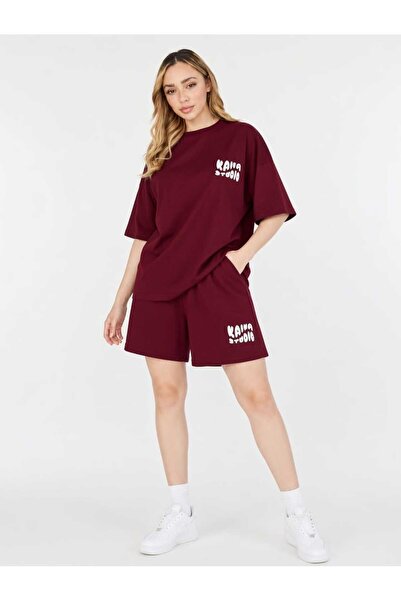 ZAVIXO Women's Kaira Studio Printed 100% Cotton Oversize Shorts 2-Piece Set C...