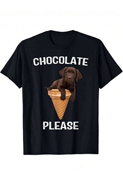 23ERVA تي شيرت رجالي من Chocolate Lab Waffle Ice Cream Cute Labrador Puppy، م...