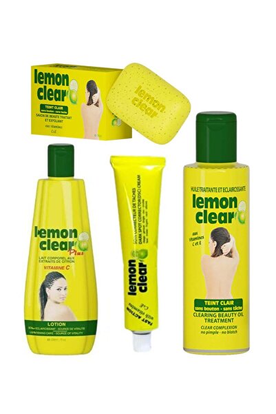 Lemon Clear Clearing Beauty Set: Lotion 200ml + Oil 125ml + Tube Cream + Soap
