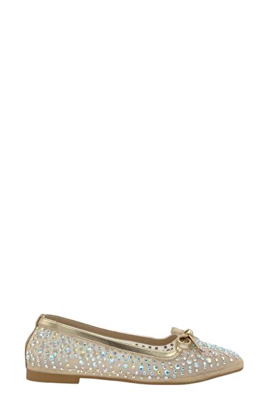 Moulin Shoes حذاء باليه نسائي باللون البيج ذو مقدمة حجرية