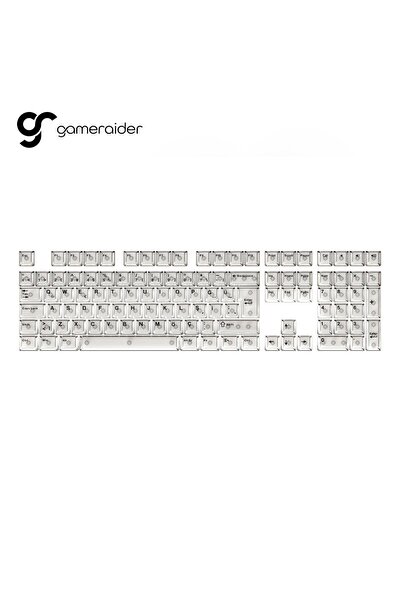 GameRaider Cherry Single Shot PC (Full Set) Beyaz Şeffaf Türkçe Keycap Set