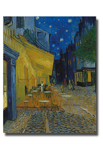 Rosaart Vincent Van Gogh Cafe Terrace At Night-Gece Kafe Terası Posteri, Çerç...