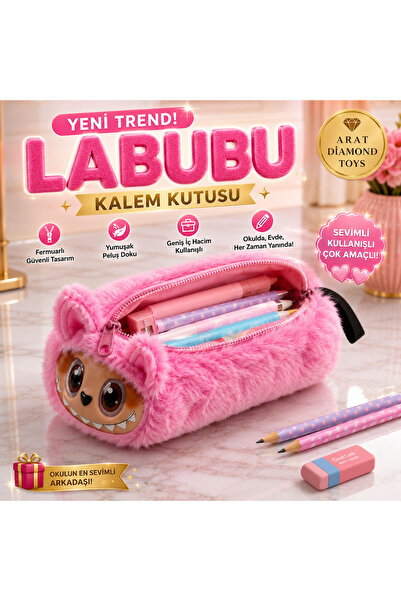 ARAT DİAMOND TOYS Yeni Trend LABUBU Peluş Kalem Kutusu | Sevimli Fermuarlı Ok...