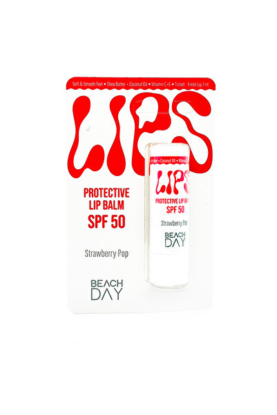 BEACH DAY Lips Strawberry Pop 50F 5g Lip Protector Strawberry