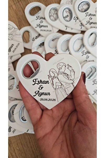 Derya Exclusive Kişiye Özel Kalp Şekilli Açacaklı Magnet 10’lu Set – Fotoğraf...
