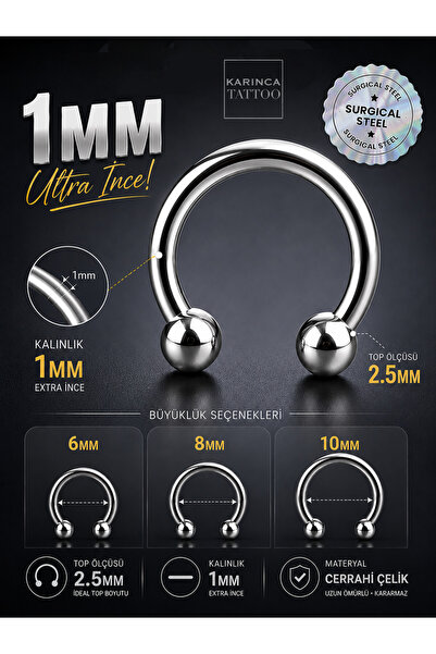 Karınca Piercing İnce Halka Piercing (1 mm)