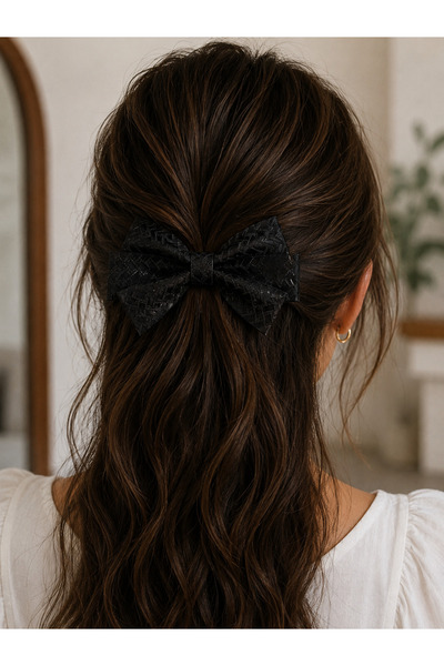 Bymiel Women's Bowknot Oversized Automatic Hair Clip – Shiny Textured