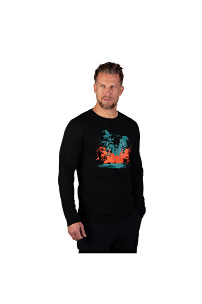 NORTHFINDER TR-5073OR tricou bărbătesc din bumbac organic slub DIOGEN, Negru