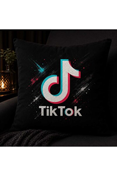 AZIZI TEKSTIL Tiktok Printed Decorative Pillow – Fiber-Filled Throw Pillow