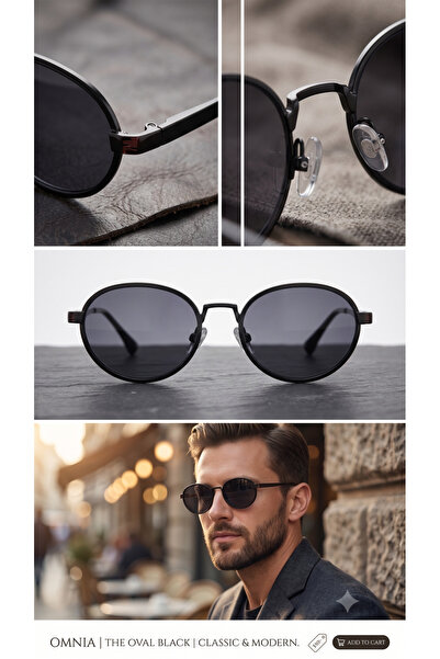 GLORIASUN Black Unisex Sunglasses with Uv400 Protection