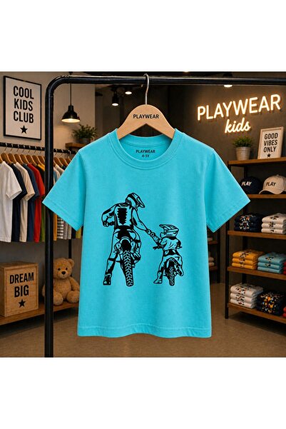 playwear Moto Sport Printed 100% Children's Unisex T-Shirt 5 6 -7 8-9 10 -11 ...
