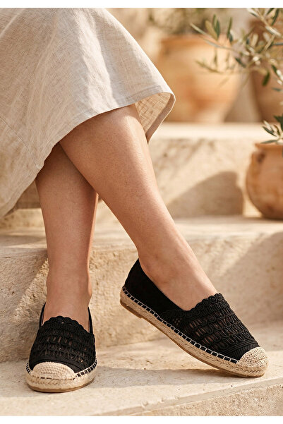 B T Shoes Espadrile dama Henley negre
