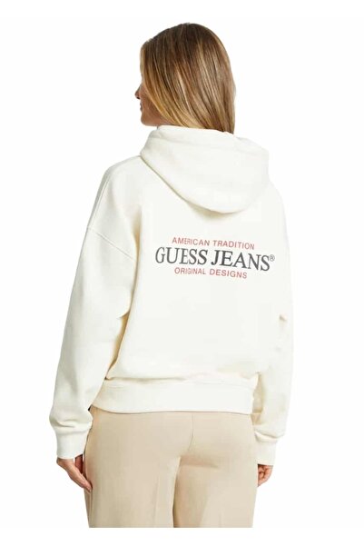 Guess Jeans Φούτερ W4BQ21KC811-G053 - Off White - l