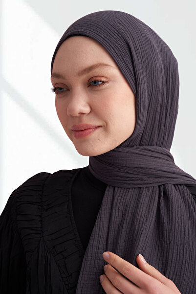 ARMANDA Muslin Piping Shawl Asm3352-515 Grey-Blue