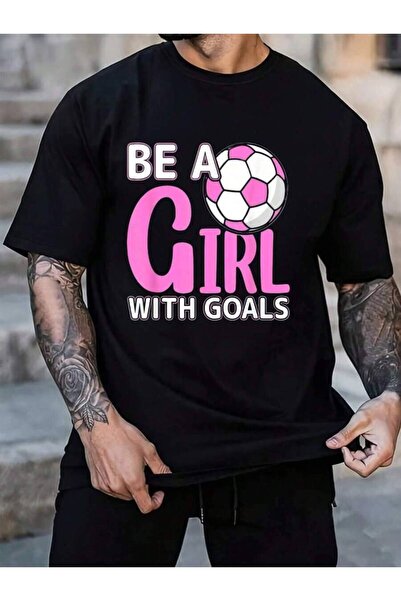 KYMC07 تي شيرت صيفي كلاسيكي للرجال والنساء من القطن 100% بتصميم 'Be A Girl Wi...
