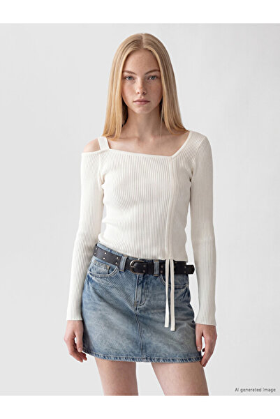 LC Waikiki I Asymmetrical Roba Collar Open Shoulder Detailed Women's Knitwear...