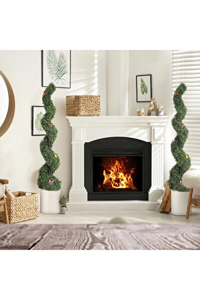 Garvee Spiral Topiary Trees 60 Inch, Artificial Plants 2 Pack