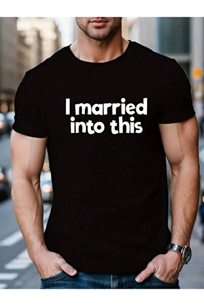 799 100% Cotton I In To Family Wedding In-Law Married Into This Men's Black V...