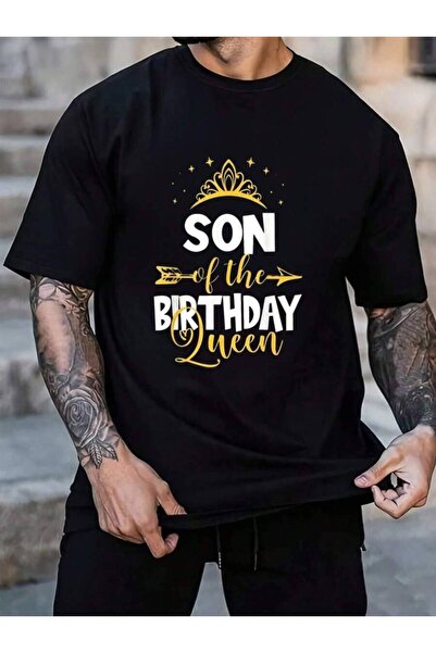 799 100% Cotton Son Of The Birthday Queen Bday Idea For Mom Men's Black Vacat...