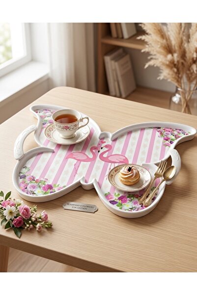 Beray Butterfly Patterned Decorative Presentation Tray |   Tea, Coffee and Br...