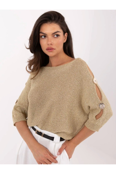 Italy Moda Pulover Dama Maneca 3/4, Elegant, ITALY MODA, Auriu Eleganta Office