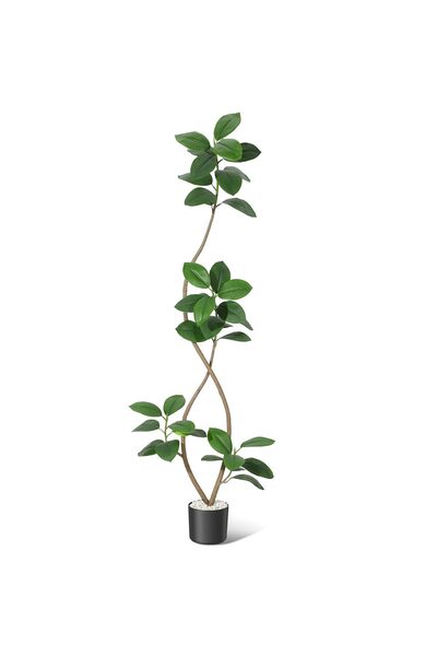 Garvee Artificial Rubber Tree Indoor Plant for Home and Office