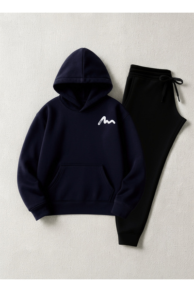 TREND EMMODA سويت شيرت نسائي بقلنسوة وجيوب كانجارو بتصميم مينيمال على شكل حرف M