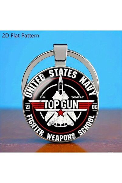 Choice 1pc Premium Navy Zinc Alloy Keychain – Fighter Jet & Star Pattern, Exq...