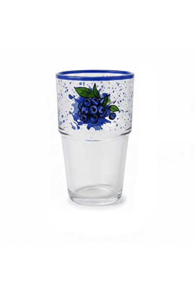Hervin Glass Tumbler 350 cc – Blueberry Print | 12×7.5 cm