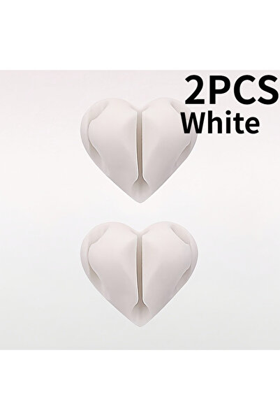 Choice1 2PCS White 2PCS Self-Adhesive Heart-Shaped Cable Organizer,Phone Char...