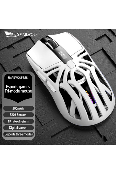 Choice3 White S205 2026 NEW SMAILWOLF RS8 Wireless mouse Bluetooth three-mode...