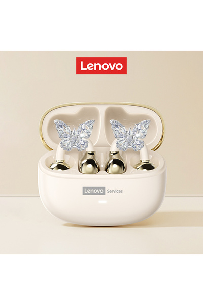 Choice9 سماعات أذن لاسلكية رياضية من لينوفو طراز LE302 بلون بيج مع ملحقات، تق...