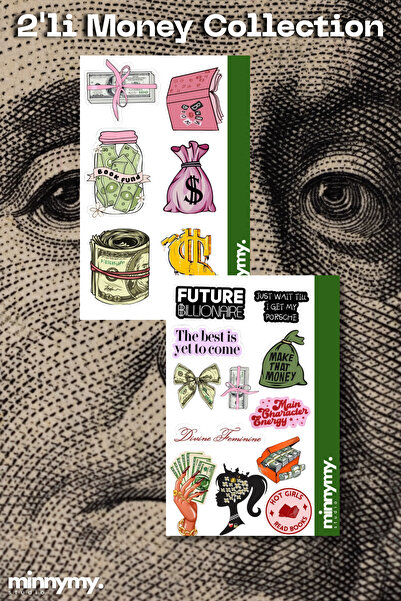 Minnymy 2'li Money Collection Sticker, Çıkartma, Ajanda, Günlük, Planlayıcı, ...