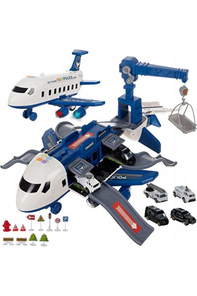ISO TRADE Avion de poliție pentru copii, dezasamblabil, set interactiv de par...
