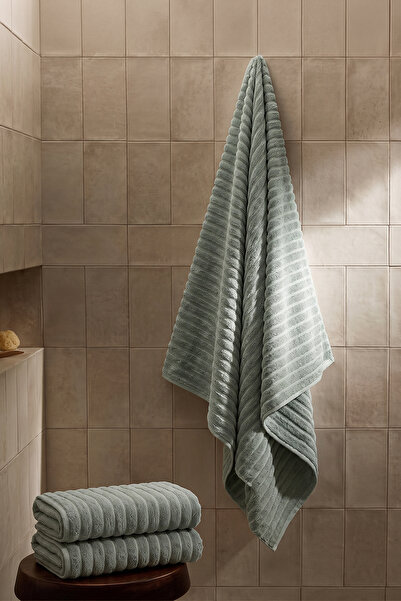 TEOHOMELİNENS Phaselis Bath Towel, Set of 2, 100% Cotton, 70X140 Cm, 670 Gsm