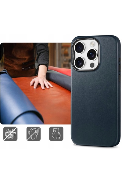 NO BRAND Husă Shieldon din piele naturală pentru iPhone 15 Pro Max Magsafe Al...