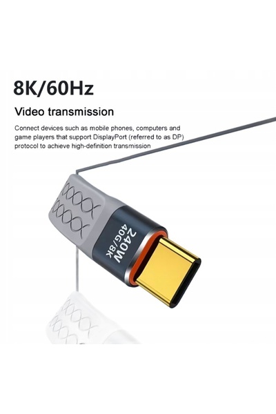 NO BRAND Cablu USB-C USB 4 40Gb/s USB C PD 240W 8K - 60Hz Thunderbolt 4 13cm ...