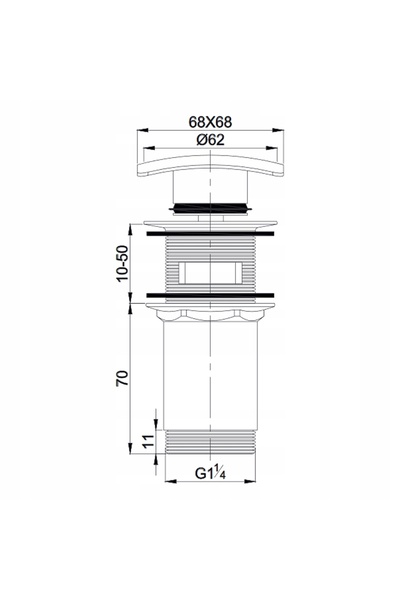NO BRAND Baterie Click-Klak pentru lavoar cu preaplin pătrat Omnires F706Cr Crom