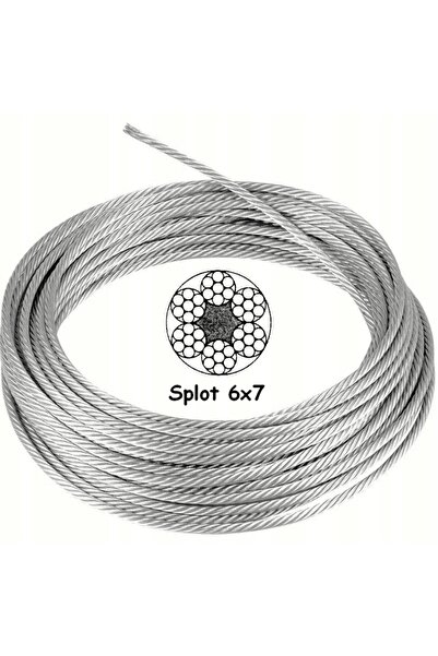NO BRAND Cablu de oțel 4mm, tip 6x7, galvanizat, rolă de 150m