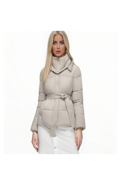 smartjest F13.Women's Puffer Hooded Zipper Coat, with Belt