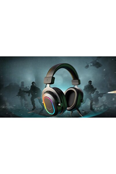NO BRAND Fifine H6 Ampligame Căști de gaming RGB cu microfon, căști over-ear ...