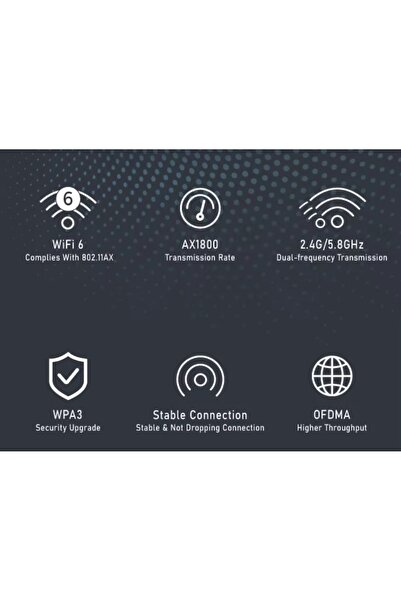 NO BRAND USB Wifi 6 Ax1800 2.4G/5Ghz 1800Mbps Placă de rețea Dual Band