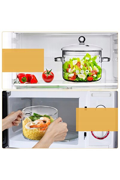 NO BRAND Vas de sticlă pentru încălzire, transparent, sigur pentru plita cu i...